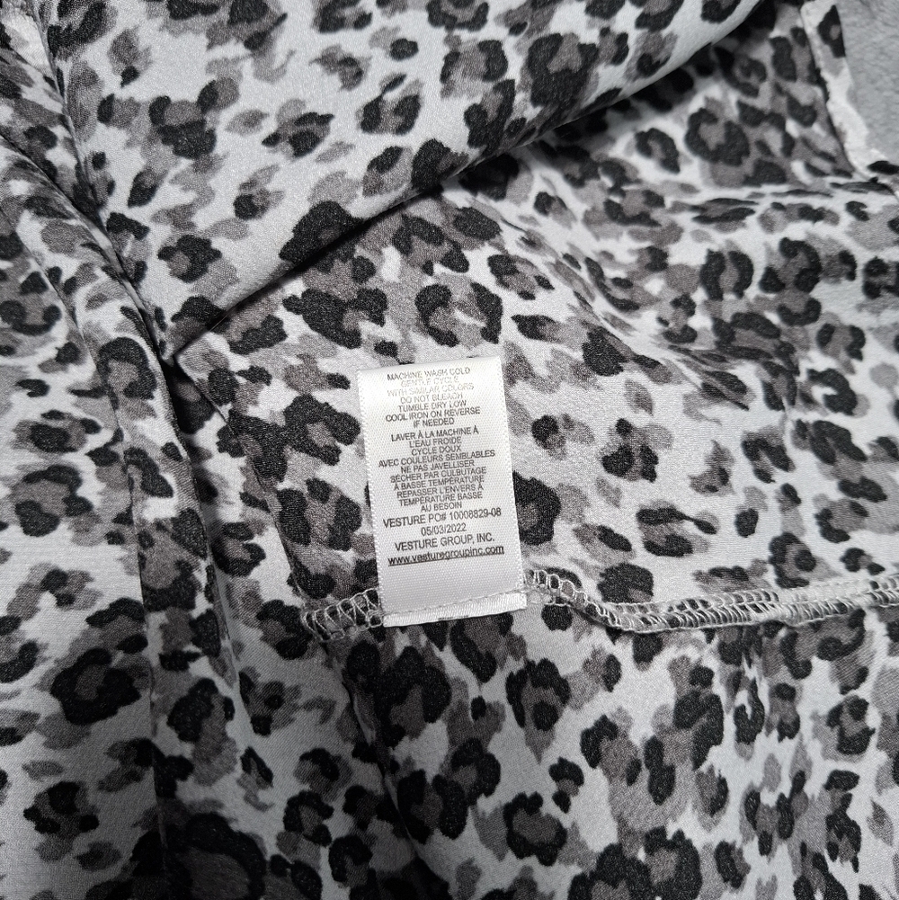 Status by Chenault Women Leopard Animal Print A-Line Slit Midi Skirt L Feminine - Picture 15 of 15